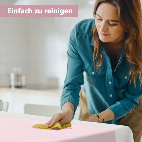 MOKANI Vlies Tischläufer 30m x 30cm, Tischband Hellrosa,Tischläufer Einweg Papier Rolle, Tischdeko Partydeko für Kommunion, Weihnachten, Party, Geburtstag, Hochzeit, Festliche Dekoration