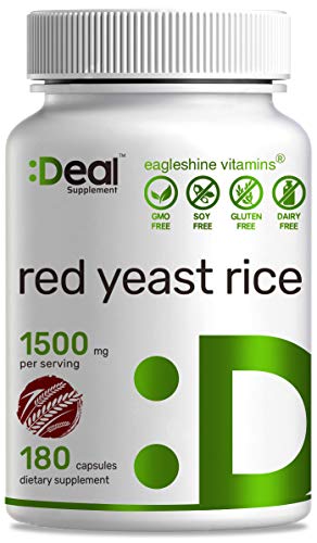Red Yeast Rice 1500mg, 180 Capsules, Support Cardiovascular Health & Promote Blood Circulation, No Citrinin - Premium Red Yeast Rice Capsules