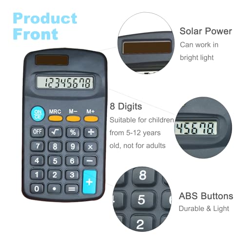 BESTWYA Calculator Small, 4 Function Calculators with Solar Power 8 Digit Small Pocket Size Desktop Handheld for Classroom Desktop Home の商品画像 1
