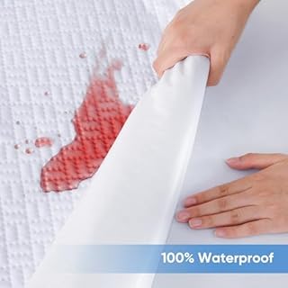 Cooling Waterproof Mattress Protector Queen Size, Mattress Cover 3D Air Fabric Mattress Pad Cover Smooth Soft Breathable Noiseless, 8''-21'' Deep Pocket