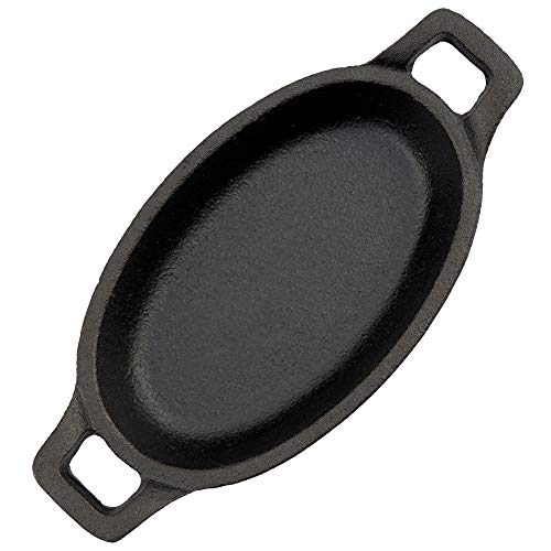 Foto von BBQ-Toro Gusseisen Servierpfännchen Set (6-er Pack) | 20 x 9,5 cm - oval | bereits eingebrannt - preseasoned | Gusseisen Grillpfannen, Pfännchen, Servierpfanne, Grillpfanne, Gusspfanne