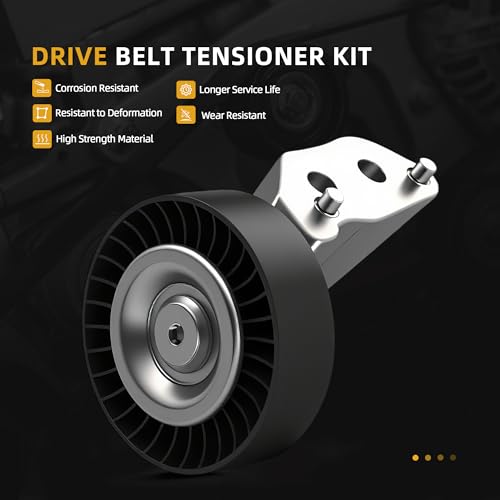 Image of Belt Tensioner Serpentine Belt Idler Pulley Kit for Volkswagen Golf 2010-2014, for Jetta 2006-2010, for Rabbit 2006-2009 2.5L OE#38314, 38315, 36105, 36106