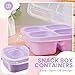 Hushee 24 Pack Multicolored Bento Snack Lunchable Container Bulk, Reusable 4-Compartment BPA-Free Meal Prep Bento Lunch Box with Lid Food Storage, Freezer, Microwave & Dishwasher Safe (Light Color)