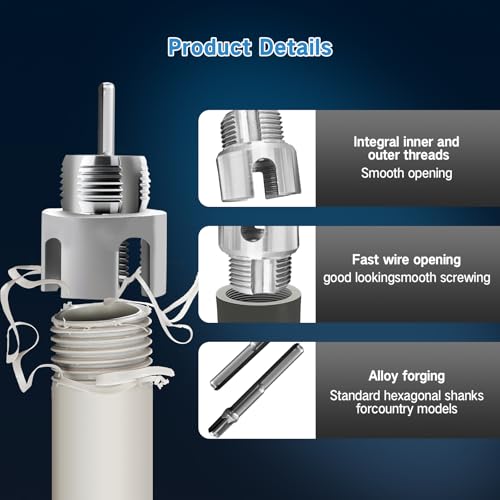 Casbomy Zwei Wasserrohr Rohrgewindeschneider Werkzeug, PVC-Rohrgewindeschneidwerkzeu, Wasserrohr 3/4 Zoll und 1/4 Zoll Innen und Außen Öffner Gerät, Geöffnet Gewindebohrer Werkzeug für Bohrmaschinen