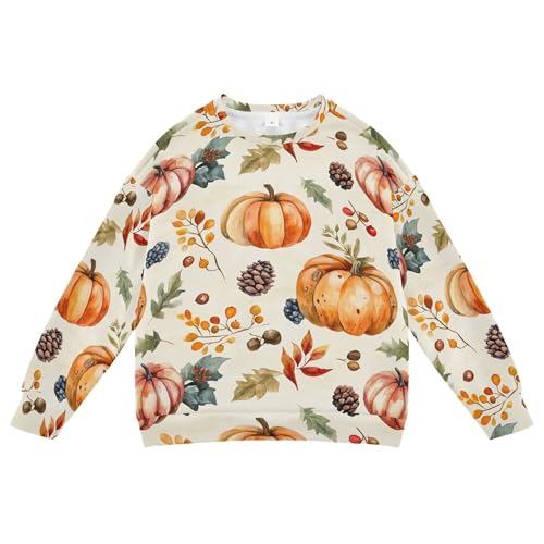 JUNZAN Autumn Pumpkins Nuts Little Kids Hoodie Sweatshirt Fleece Hoodie for Boys Athletic 4T