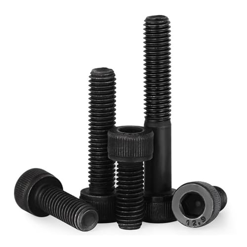 1/20Pcs 0# 2# 3# 4# to 10# 1/4-20 Black 12.9 Grade Steel Hex Hexagon Socket Allen Head Cap Bolt Screw(5l16,20Pcs 0-80)
