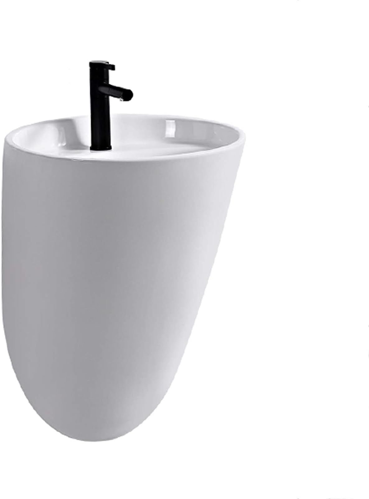 ASerZenith Bathroom Vessel Sink Ceramic Bathroom Sink Bathroom Ceramic Washbasin Small Sink Wall Mount Sink Vessel Sinks, 21X18X30In(White)