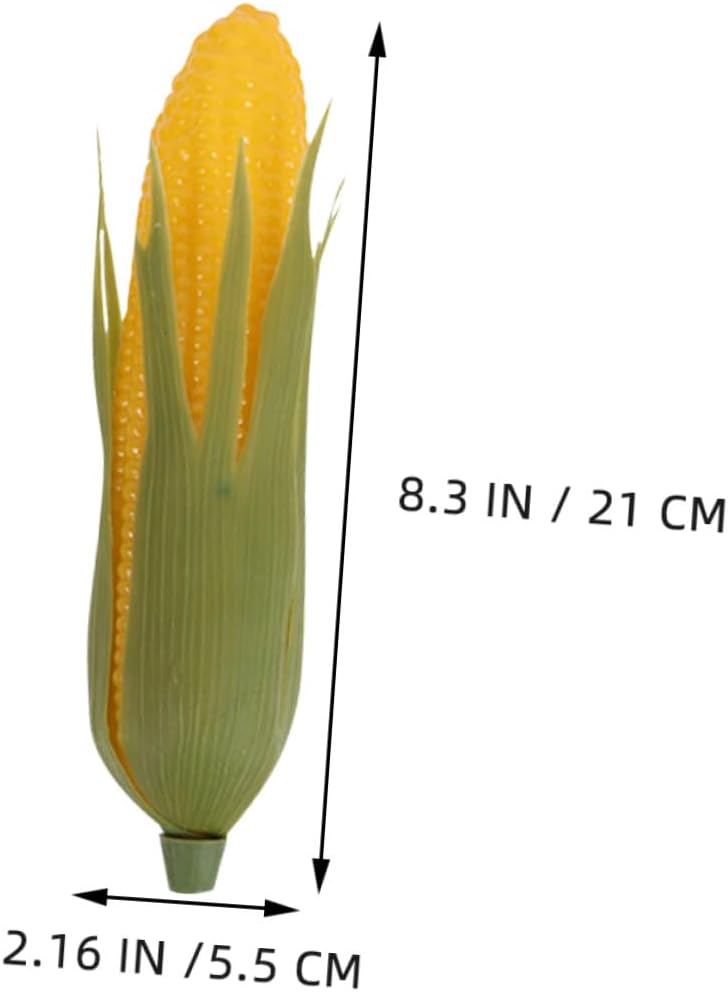 Cabilock 10pcs Realistic Artificial Corn Models, Lifelike Simulated Vegetable Decor with Green Husk, Photography Props for Kitchen and Home Decoration