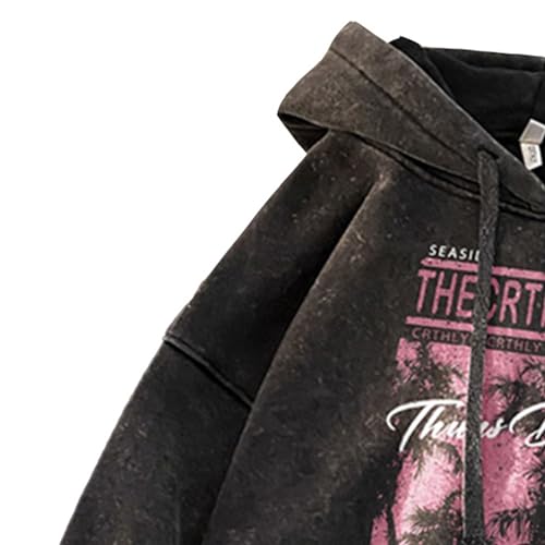 Retro Washed Hoodies Mens Distressed Hoodie Sweatshirt Graphic Heavyweight Pullover Sweatshirt4
