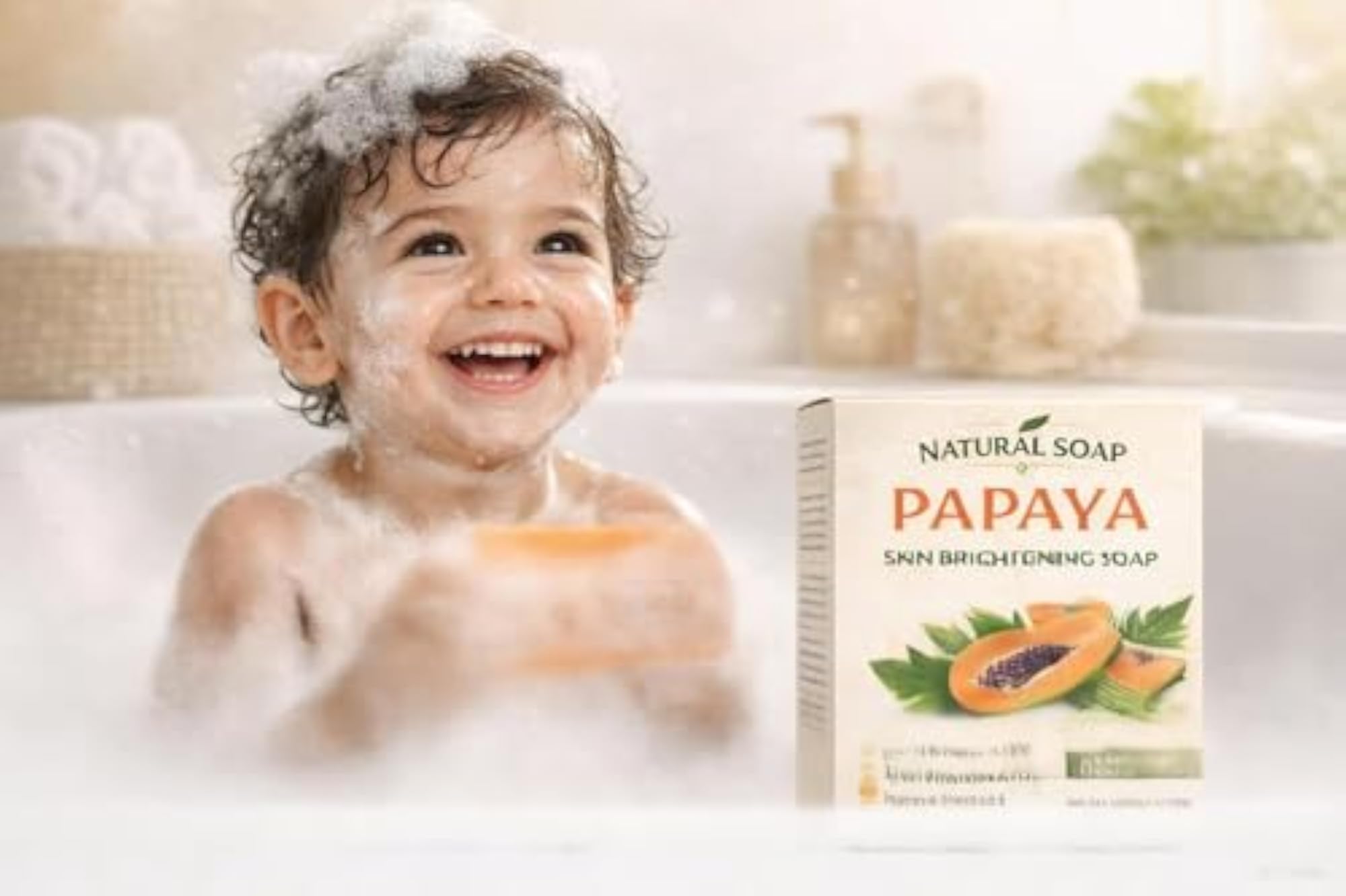 Papaya Skin Brightening Soap, Natural Glow Formula