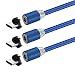 Produktbild UGI 3 Pack Micro USB Magnetisches Ladekabel Geflochtenes USB-Kabel mit LED-Licht Kompatibel mit Samsung Galaxy s5 s6 s7 Note Edge, LG G2/3/4 und weitere Micro USB Android Telefone -1m+2m+3m/Blau