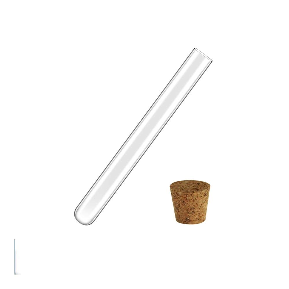 Jinchao- Tubos de ensayo, 50 Piezas de Laboratorio, de Vidrio Tubo de ensayo, 15 * 150 mm, con Cork