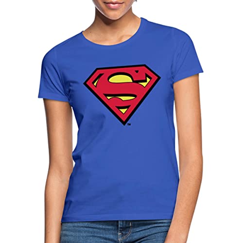 Spreadshirt® DC Comics Superman Logo Classique T-Shirt Femme, L, Bleu Royal