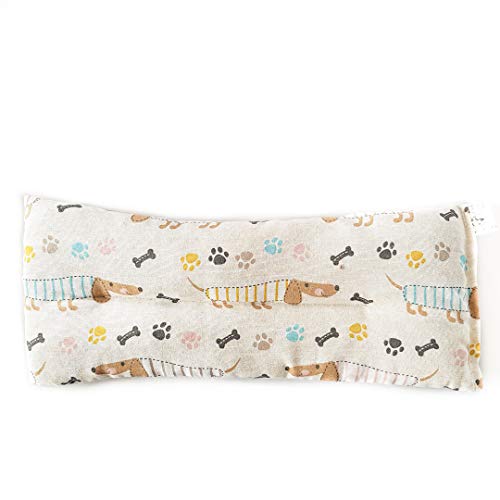 Decolores | Cojín Térmico de Semillas ideal | 15 x 40 cm Lumbar | Aroma a Eucalipto | Efecto Calor y Frío | Apto para Microondas y Congelador | Realx y bienestar total | Estampado de Perros
