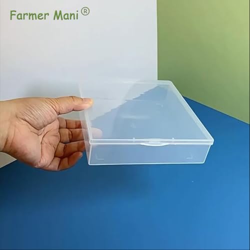 Image of Clear Polypropylene Rectangle Beads Storage Containers Box (5.87 x 6.34 x 1.5 inch) with Lid for Collecting Small Items, Beads, Game Pieces, Business Cards, Crafts Accessories