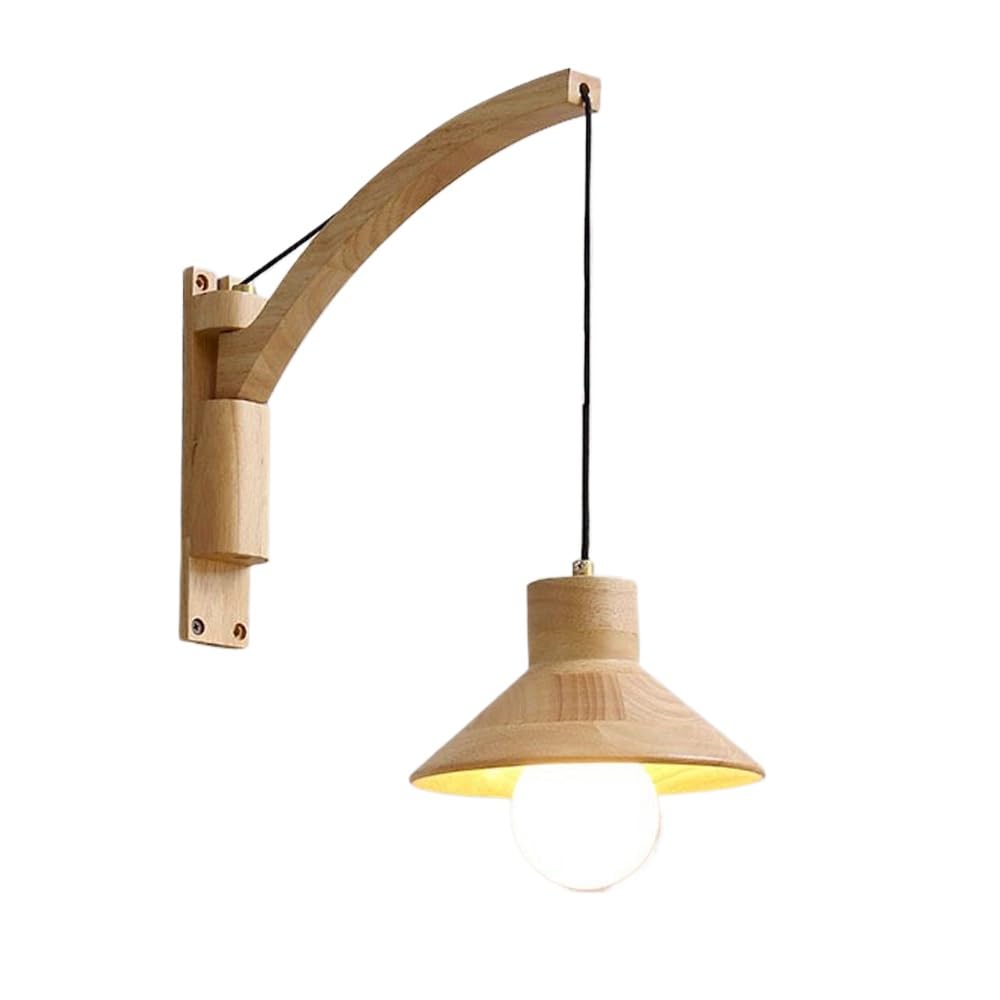 ITOSUI Vintage Adjustable Swing Arm Wall Sconce - Rustic Mid Century Mounted Reading Light for Bedroom and Living Room(Conical Shade)