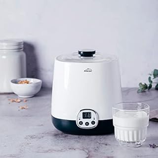 Lacor - 69345 - Yogurtiera HerA Supersillenciosa, Ideale per fare Kefir e Yogurt Greco, Contiene Timer 48 ore, Schermo LED, Capacità: 1L, Ø 16.8 x 18.8 cm, Bianco