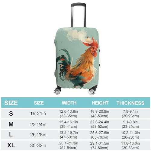Chicken with Smoking Head Luggage Cover Protector Anti-Scratch Suitcase Cover Washable Luggage Covers Fits 19-21 Inch Luggage2