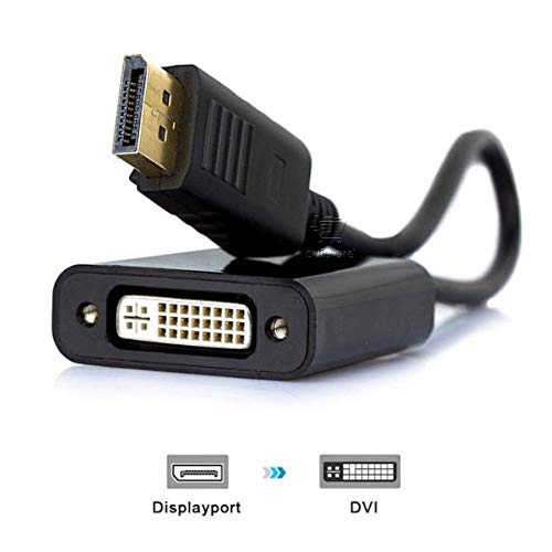 Cabo Adaptador Conversor Displayport para DVI-I 20cm F3 - JC-CB-DDVI, Preto