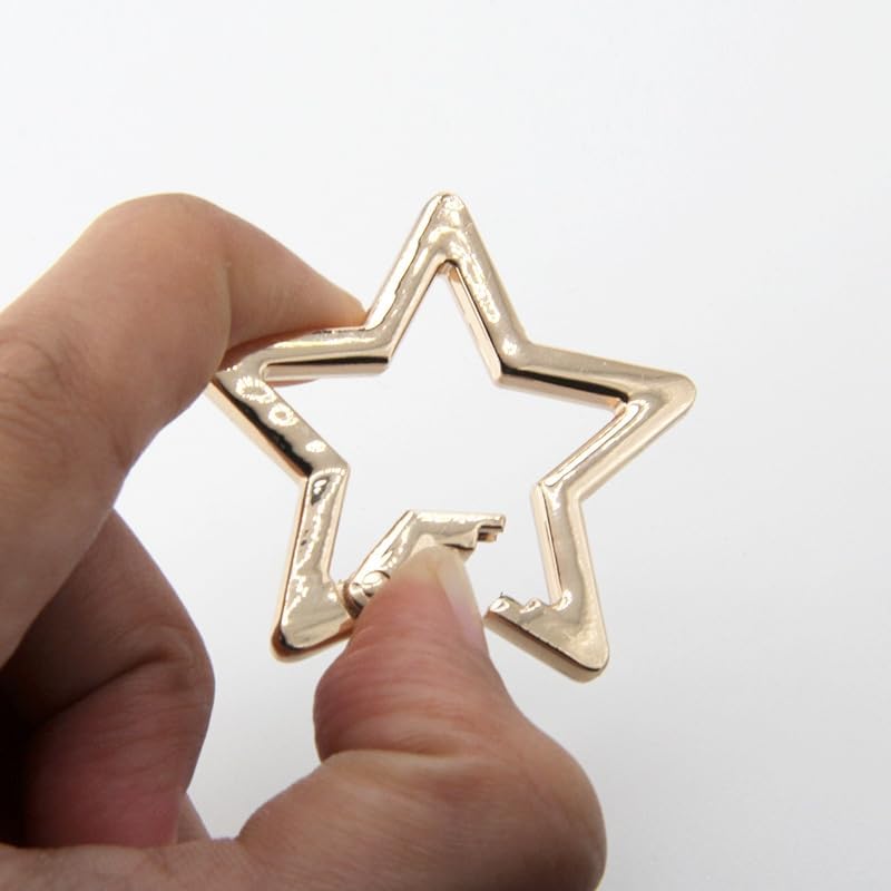 Star Carabiner - Stainless Steel Heavy Keychain Clip,Snap Hook Holder Carabiner Hook Clip,Keychain Carabiners for Keys and Wallet Accessory with Key Chain Rings - Image 2