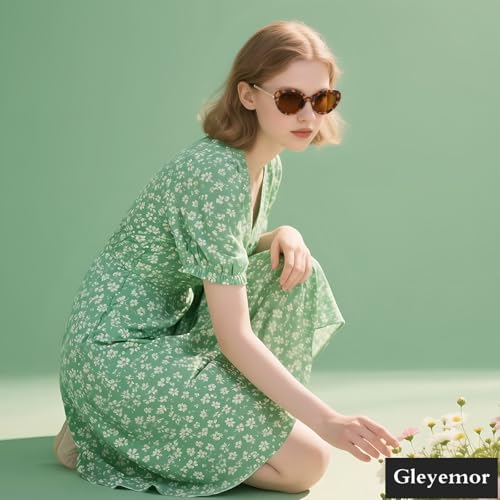 Gleyemor Retro Oval Sunglasses for Women Fashion Small Oval Sunglasses 90s Vintage Shades3