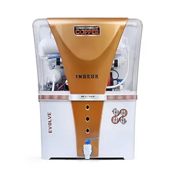 INDEUR | Copper Aqua RO + UV + UF + TDS Adjuster | Pure Copper Water Purifier Dispenser Machine | Fully automatic Best for home and office Advanced Technology (With Free Pre Filter)