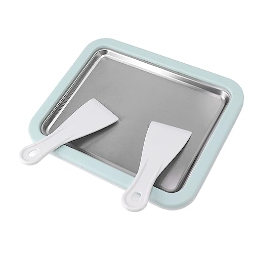 Fdit Ice Cream Maker, Rolled Ice Cream Maker, Stainless Steel Cold Pan Plate Homemade DIY Serve with 2 Spatula for Ice Cream Slushies Yogurt