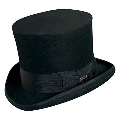 Scala Men's Wool Felt Top Hat, Black, XX-Large - Thumbnail 2