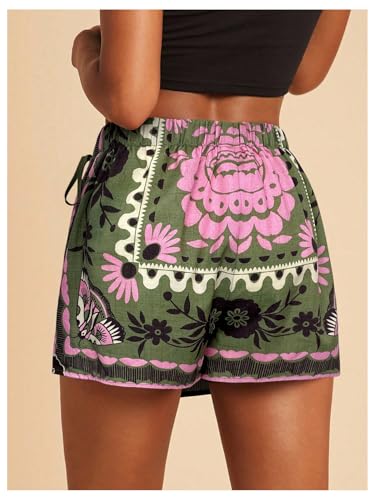 Image of SweatyRocks Women's Boho Mini Skirts Floral Shorts Tie Side Wrap Skorts