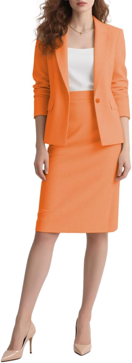 Womens Skirt Suit Set Peak Lapel Business 2 piece Office Skirt Blazer Set Prom Tuxedos Formal Suit