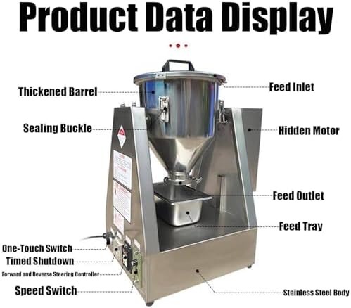 20L Commercial Stainless Steel Electric Spice Mixer, Industrial Blender for Powder & Granules, Perfect for Food Processing & Teaching Labs, High-Efficiency Mixing Machine
