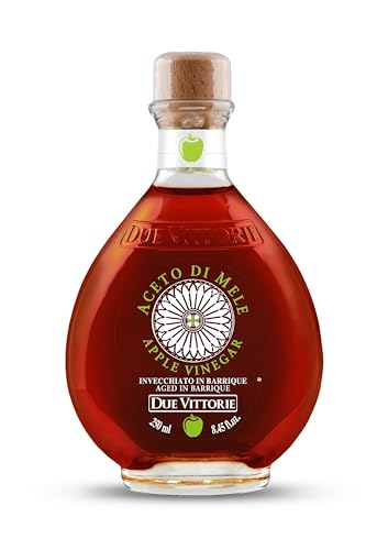 Due Vittorie Apple Vinegar - Easy to Drink Raw Apple Cider Vinegar Aged in Barrique Wine Barrels, Gourmet Vinegar for Cooking, Imported From Italy, All Natural - 8.45 fl oz / 250ml (Pack of 1)