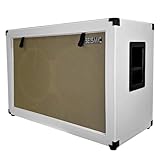 Seismic Audio Luke-2x12C - Contemporary 2x12 Empty Guitar Speaker Cabinet - White Tolex with Wheat Grill