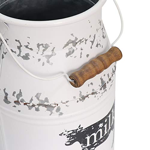 Metal-Big-Cow-Galvanized-Milk-Can-with-Wooden-Handle-Rustic-White-Farmhouse-Vase-Planter-Primitive-Decorative-Flower-Holder-for-Home-Wedding-Table-Centerpiece-Decor-Large-11 Metal Big Cow Galvanized Milk Can with Wooden Handle Rustic White Farmhouse Vase Planter Primitive Decorative Flower Holder for Home Wedding Table Centerpiece Decor Large 11
