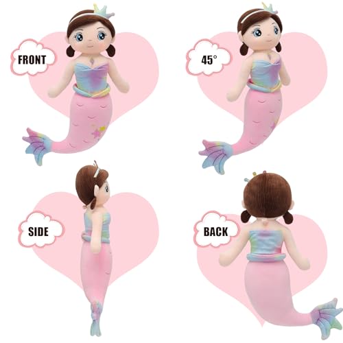 Image of Mermaid Stuffed Animal Plush Pillow Toy 39.in Mermaid Doll Stuffy Plushie Life Size Giant Mermaid Body Pillows Doll for Girls Kids