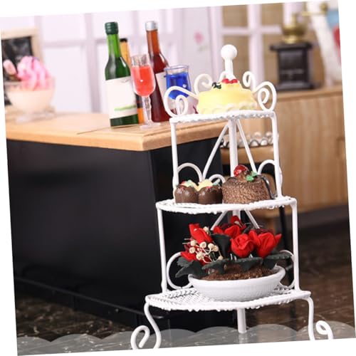 Operitacx ミニチュアハウス用アイアンアート収納ラック シンプルデザイン 実用的 ミニ飾り棚 ドールハウスアクセサリー 小物整理に