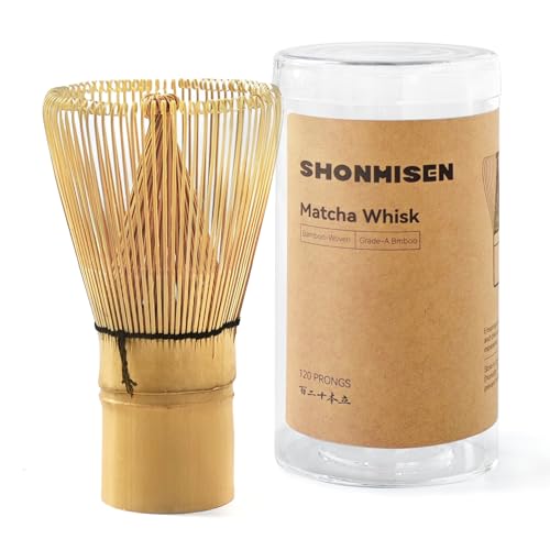 Bamboo Matcha Whisk, 120prong Traditional Japanese Chasen for green Tea,Handcrafted Matcha Stirrer Wisk Mixer Brush