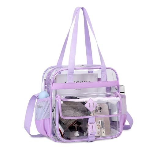 Image of MOONBABY Clear Bag for Stadium Events, Clear Transparent Tote Bag with Detachable Strap for Sports, Concert, Work,Travel