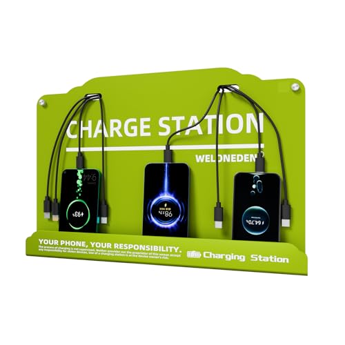 Wall Mounted Cell Phone Charging Station (8-device) Green