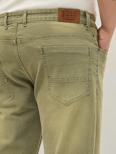 Image of Urbano Plus Men's Regular Fit Heavy Washed Denim Jeans Stretchable