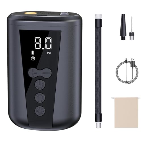 Bomba De Bola Eléctrica, Inflador Deportivo Portátil, Compresor De Aire LCD Digital, Inflación Rápida, Batería Recargable, 9x5.5x4cm/3.54x2.17x1.57 Pulgadas, para Baloncesto Y Voleibol