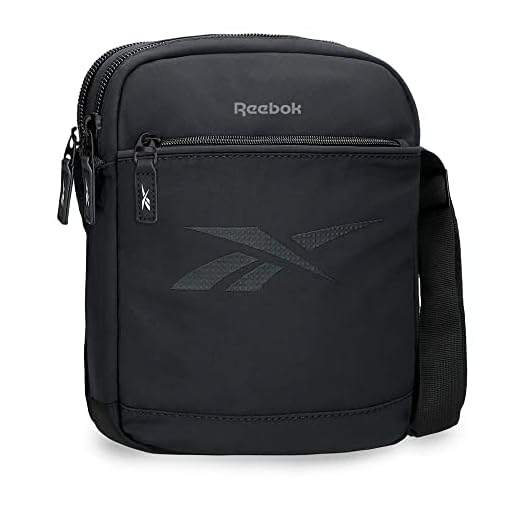 Reebok Newport Bandolera Portatablet Dos Compartimentos negro 22x27x8 cms Poliéster