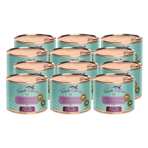 Terra Canis Wild, Kartoffel, Apfel & Preiselbeere - Getreidefreies Nassfutter, 12x200g I Premium Hundefutter in 100% Lebensmittelqualität Aller Rohstoffe I Reichhaltig, gesund & glutenfrei