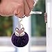 Anple Real Rabbit Fur Ball with Artificial Fox Head Inlay Pearl Rhinestone Key Chain for Womens Bag or Cellphone or Car Pendant (Purple2)