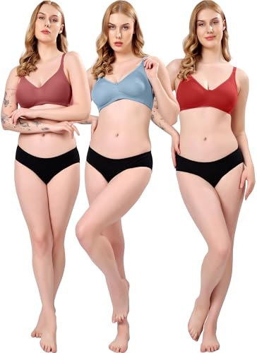 Image of London Hills Regular Bra for Women Everyday Non Padded Wire Free Full Coverage Cotton Blend