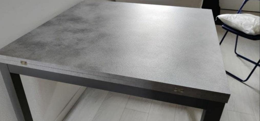Mar.c.a. Design – Table Extensible Carrée 90x90x76 cm Ouverture Portefeuille Gris Métal Anthracite Made in Italy