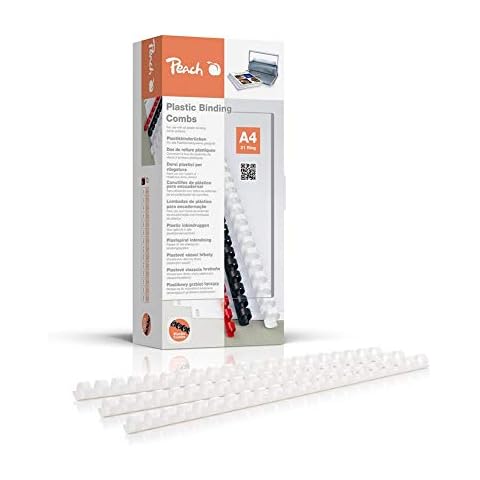 Peach Plastikbinderücken A4 - 12mm - 95 Blatt - 100 Stück - weiß - PB412-01 Cover