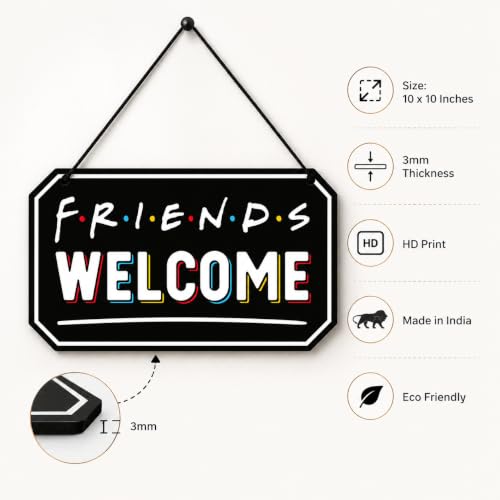 Image of Zesta Wooden Wall Hanging Decorative Items /Hanging Home Wall Decor Items /MDF Decoration Items for Home /Cute Wall Art For Living Room /Home Decor Items Living Room (Friends Theme)