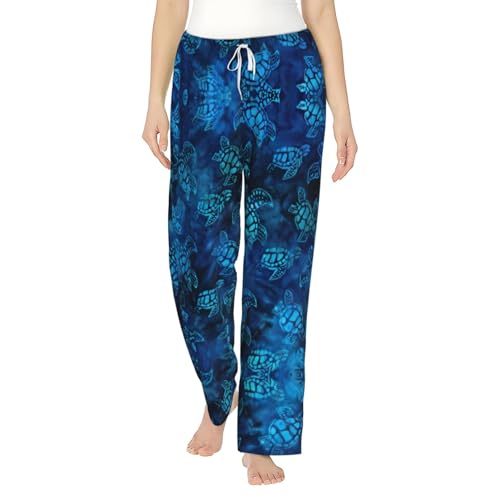 Pantalon de pyjama en flanelle bleu anti-boulochage femme