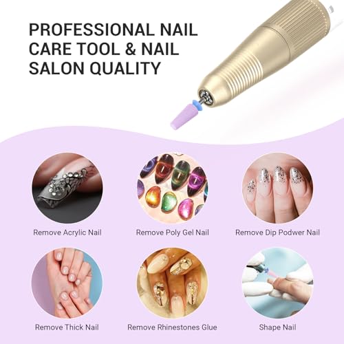 Image of MelodySusie 5 in 1 Nail Drill Bits, 3 /32'' Ceramic Cross Cut Bits, Suitable for Manicure Pedicure Cuticle Gel Polishing, Pink, Series Bit-M, Medium, Purple